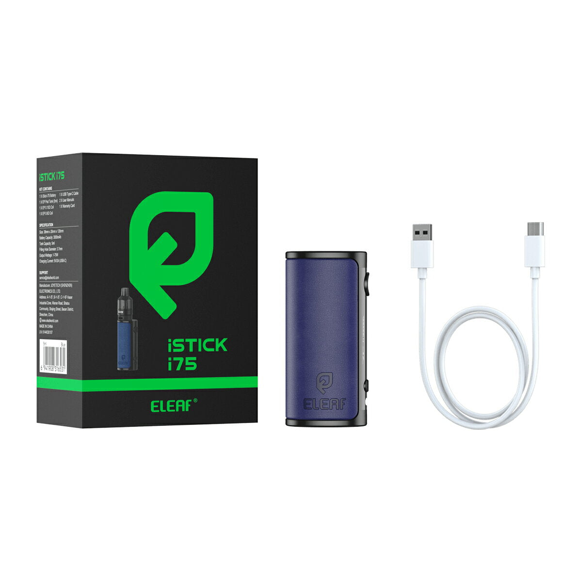 EleafiSticki75BoxMod75W3000mAh内蔵バッテリーテクニカルモッドイーリーフアイスティック510規格電子タバコベイプ本体リキッド爆煙禁煙タールニコチン0シーシャmtlvape