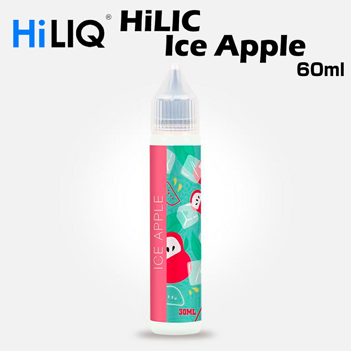 HiLIQ/IceApple60mlアイスアップルハイリクリキッド電子タバコVAPEベイプボトル大容量ニコチン0mgニコチンゼロ清涼剤本体禁煙減煙水蒸気ベイプ