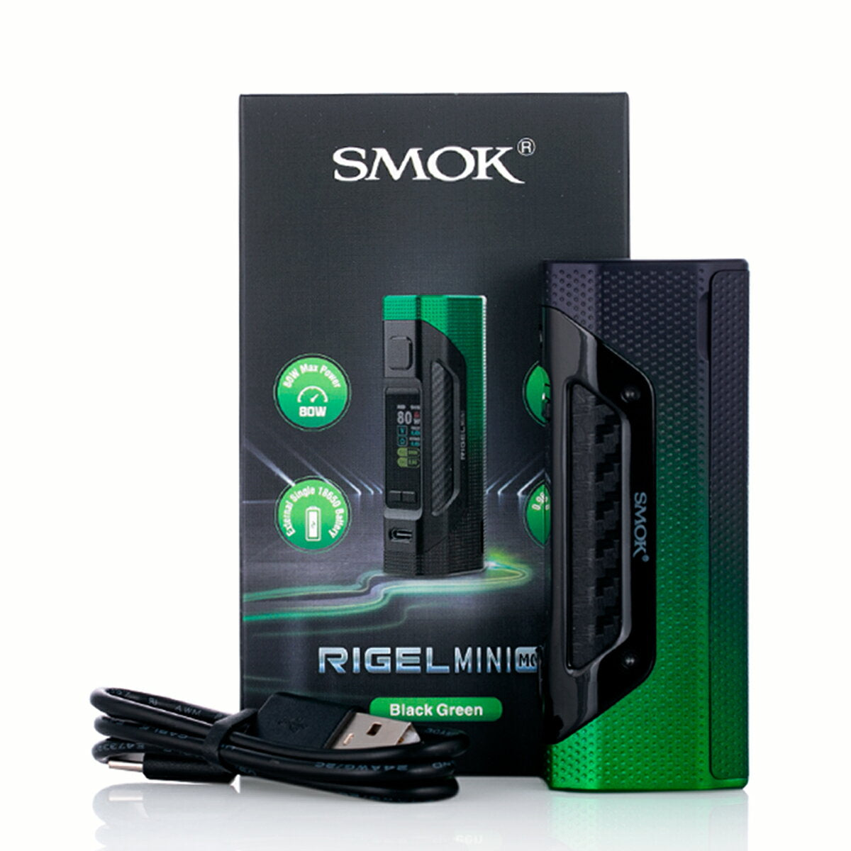 SMOKRIGELMINIModモッドバッテリースモック510規格80W18650type-c超爆煙小型軽量コンパク電子たばこ電子タバコベイプ本体ヴェポライザーアトマイザーvape