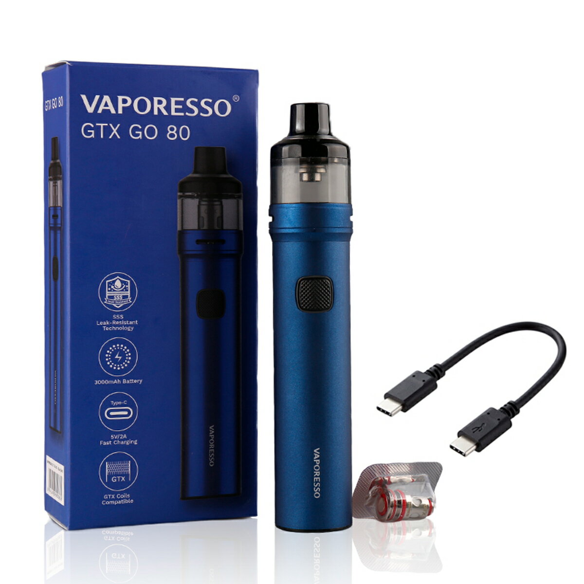 【送料無料あす楽】VaporessoGTXGO80Kitポッドスターターキット5ml3000mAh電子たばこ電子タバコVapepodベポレッソ