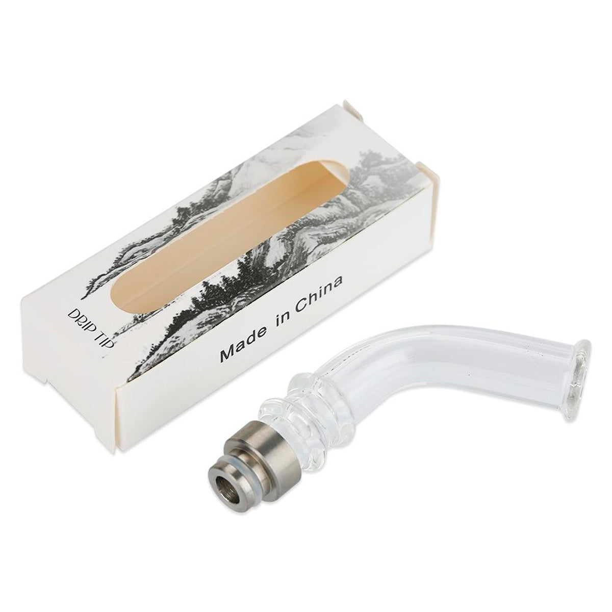 Curved Glass 810 ロング ドリップチップ パイレックスガラス製 810規格 スピットバック防止 電子タバコ 電子たばこ Vape