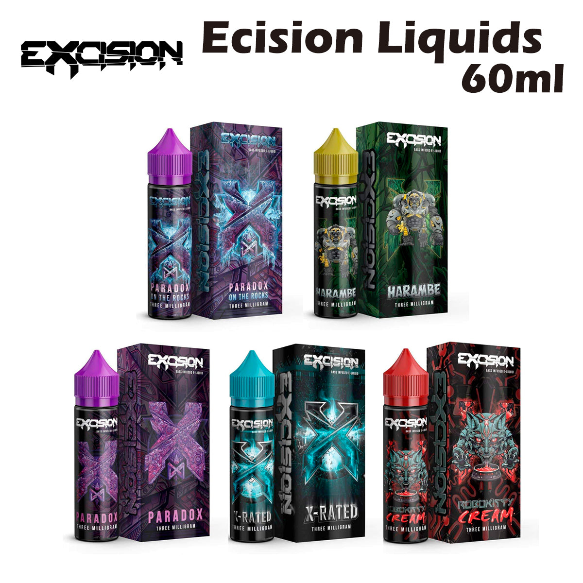 Excision Liquids 60ml エクシション リキッド アメリカ産 電子タバコ 電子たばこ Vape