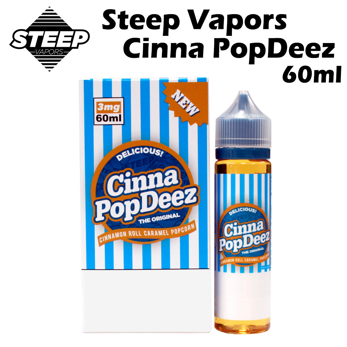 Steep Vapors / Cinna Pop Deez 60ml シナモン キャラメルポップコーン アメリカ産 リキッド 電子タバコ 電子たばこ vape スティープ ベイパーズ ポップ ディーズ