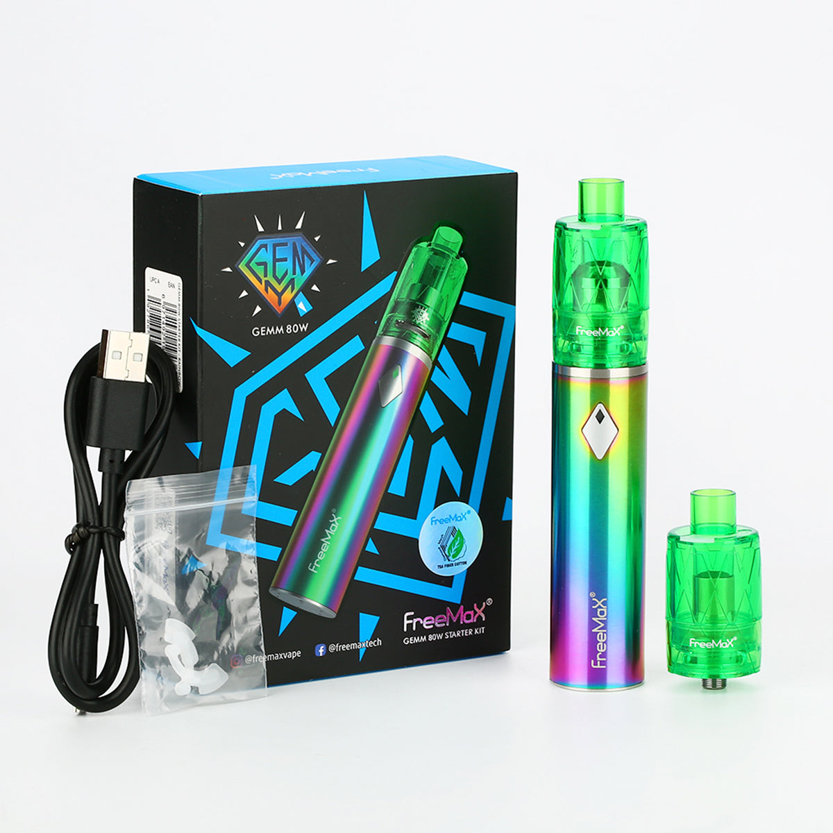 【送料無料】Freemax GEMM 80W Kit スターターキット 2900mAh内蔵バッテリー リキッド容量5ml Tank フリーマックス ジェムタンク POD ポッド メッシュコイル 電子たばこ 電子タバコ ベイプ Vape