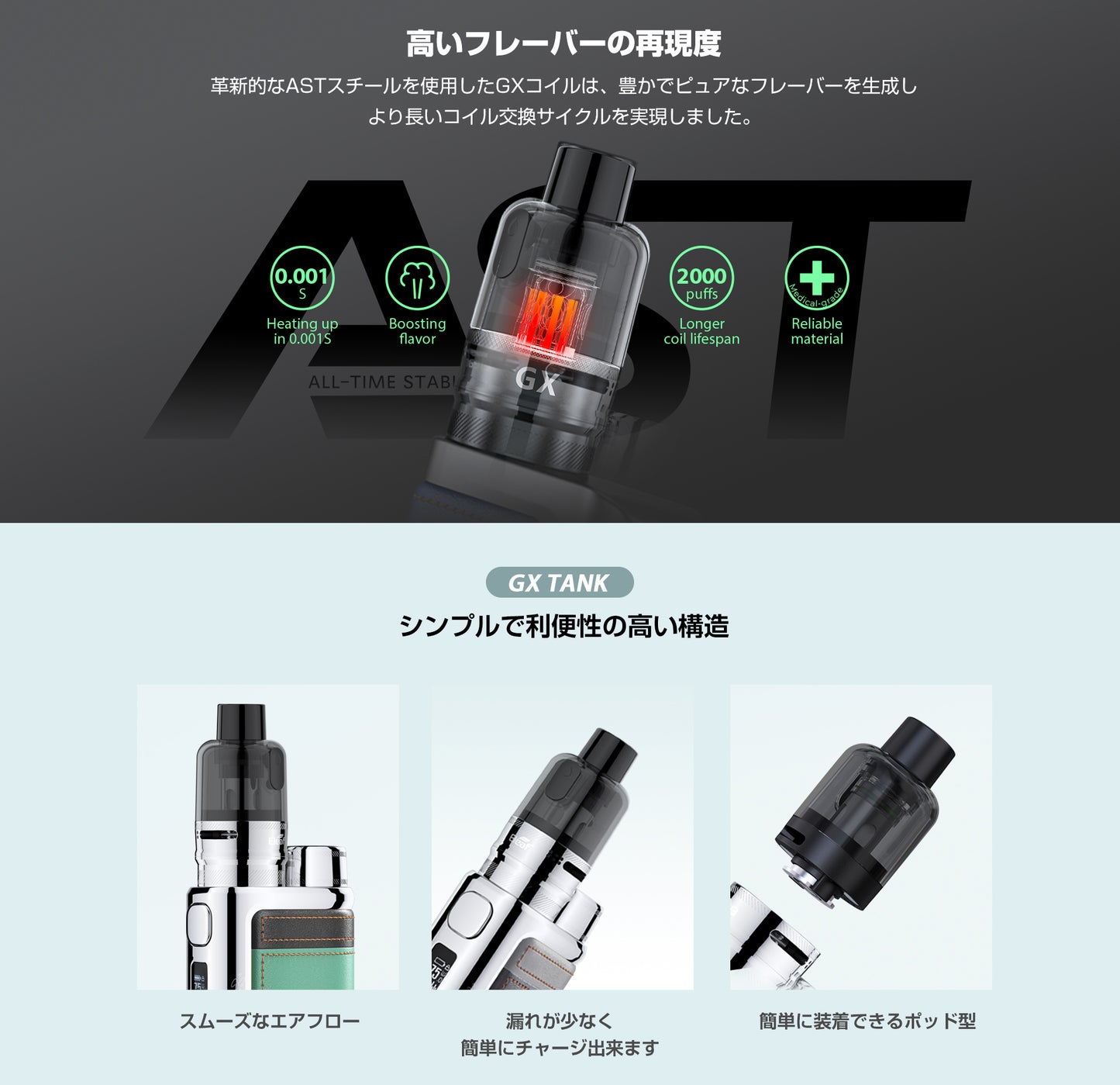 【送料無料】Eleaf iStick Pico Le 75W MOD Kit with GX Tank スターターキット イーリーフ ピコ 510規格 スレッド カートリッジ アトマイザー 電子タバコ 電子たばこ ベイプ vape