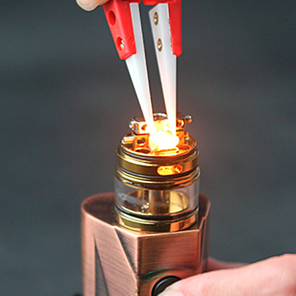 CoilFatherElasticCeramicTweezersコイルファーザーセラミックピンセットコイルビルドリビルダブルツイーザー