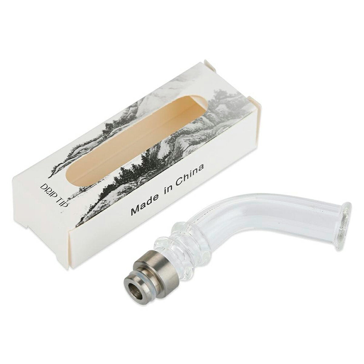 CurvedGlass810ロングドリップチップパイレックスガラス製810規格スピットバック防止電子タバコ電子たばこVape