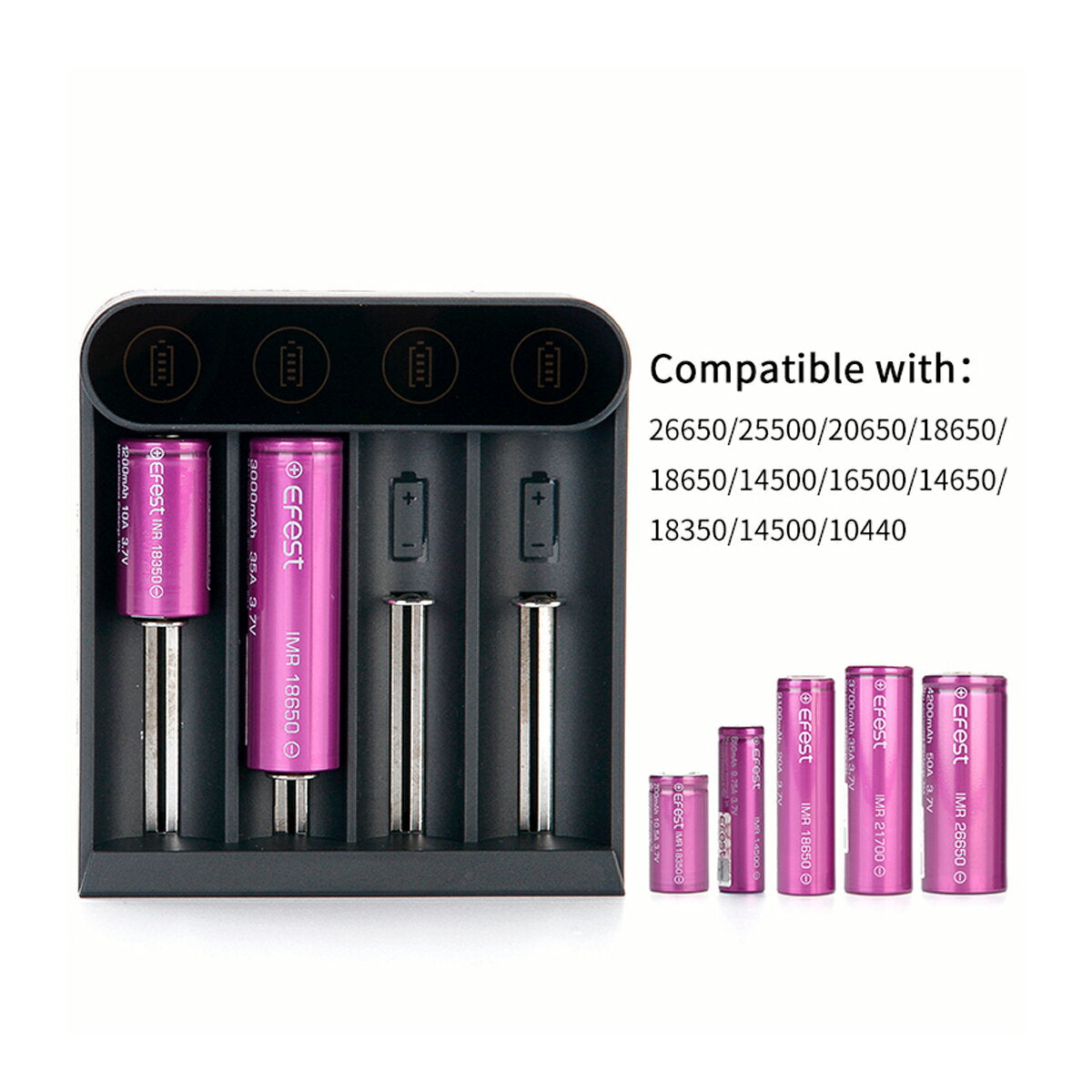 EfestSlimK4Type-C1Aクイックチャージャーバッテリー充電器イーフェスト電子タバコ電子たばこVapeフラッシュライト懐中電灯