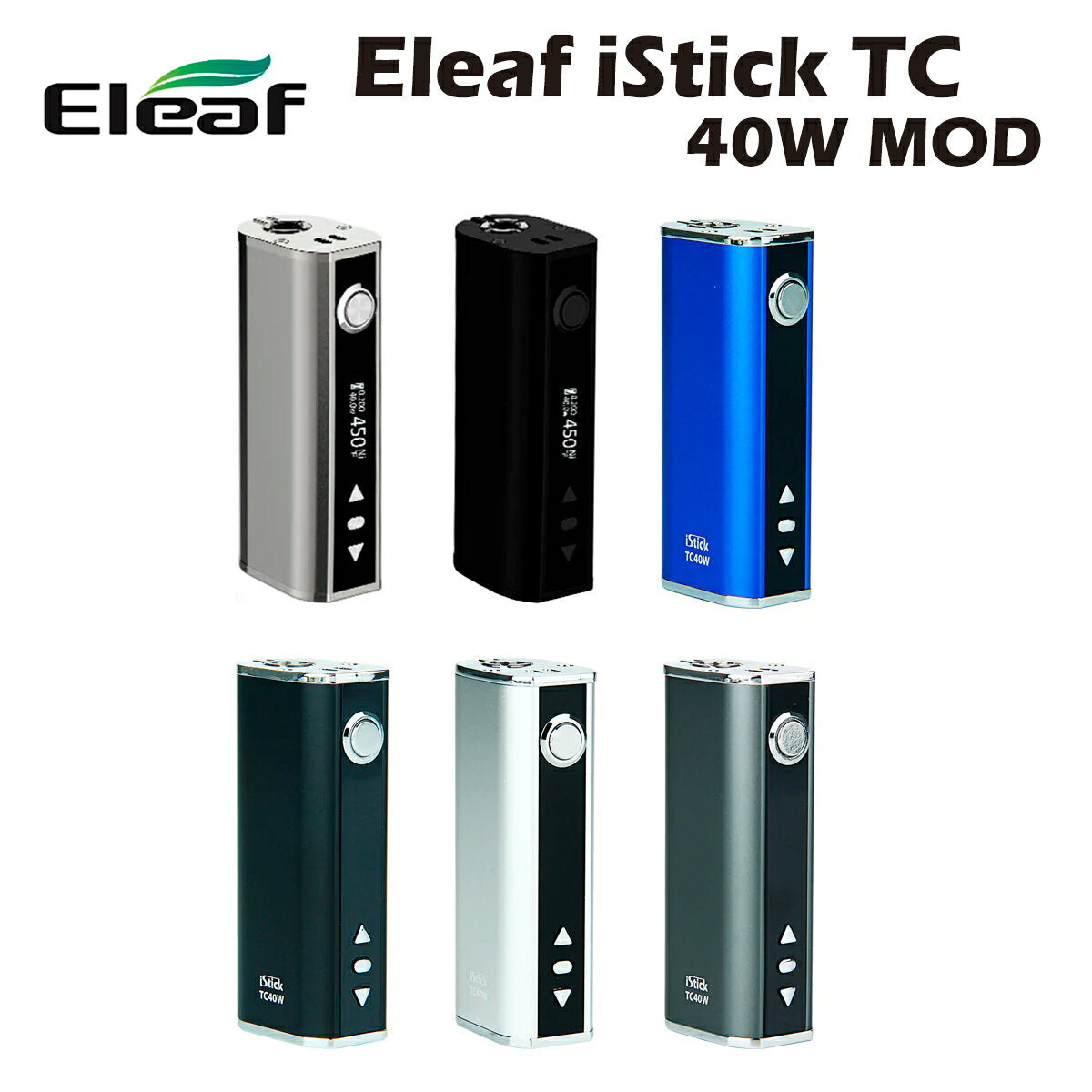 EleafiStickTC40WMODテクニカルモッドイーリーフアイスティック510規格スレッド本体バッテリーカートリッジリキッド電子タバコベイプヴェポライザーリキッドオイルヘンプwaxairishempvapecbdcbncbgcbccbtthcフリー正規品