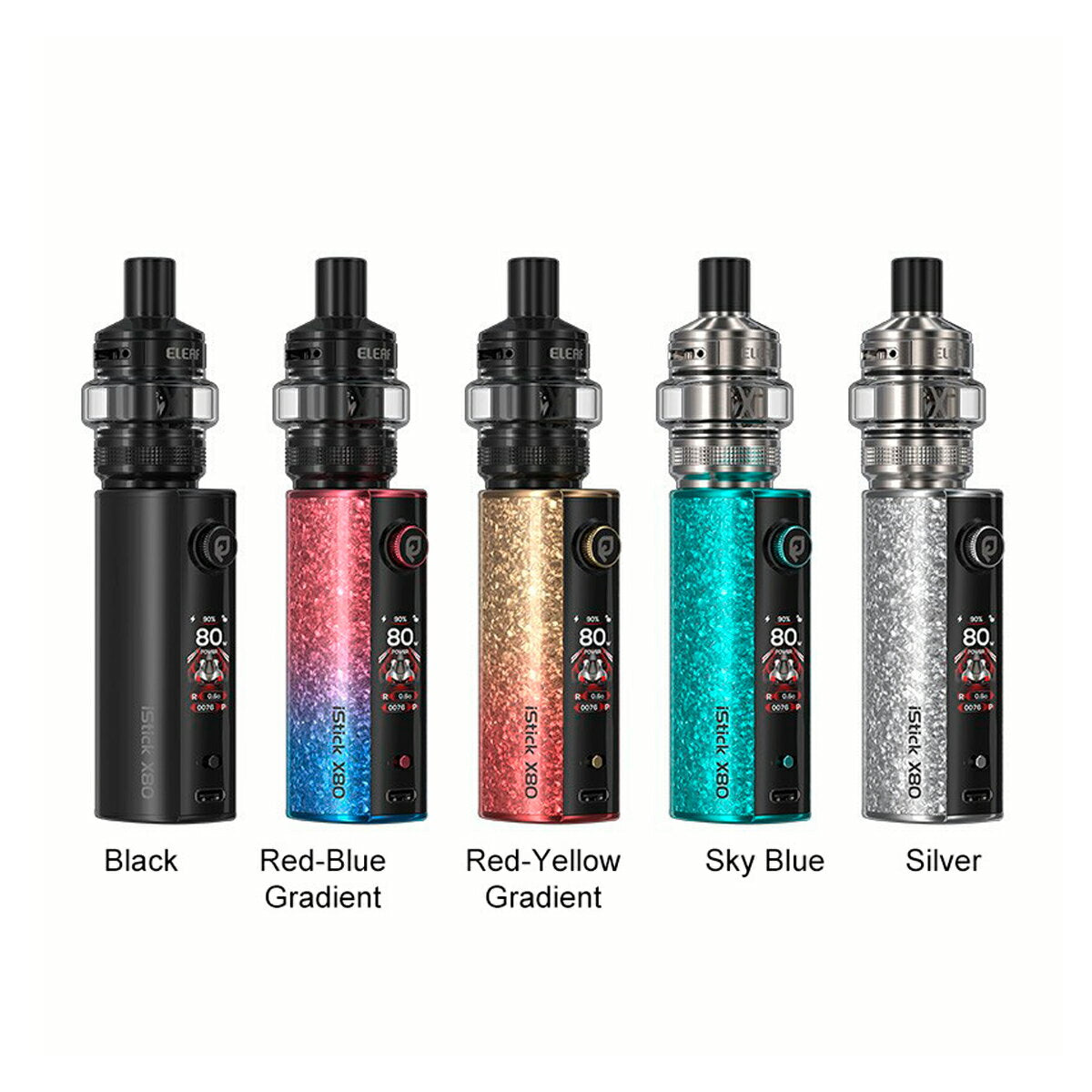 EleafiStickX80KitwithMeloXTankスターターキットテクニカルモッドイーリーフアイスティックピコメロ超爆煙電子タバコベイプ本体モッドmodニコチンゼロニコチン0シーシャdlvape