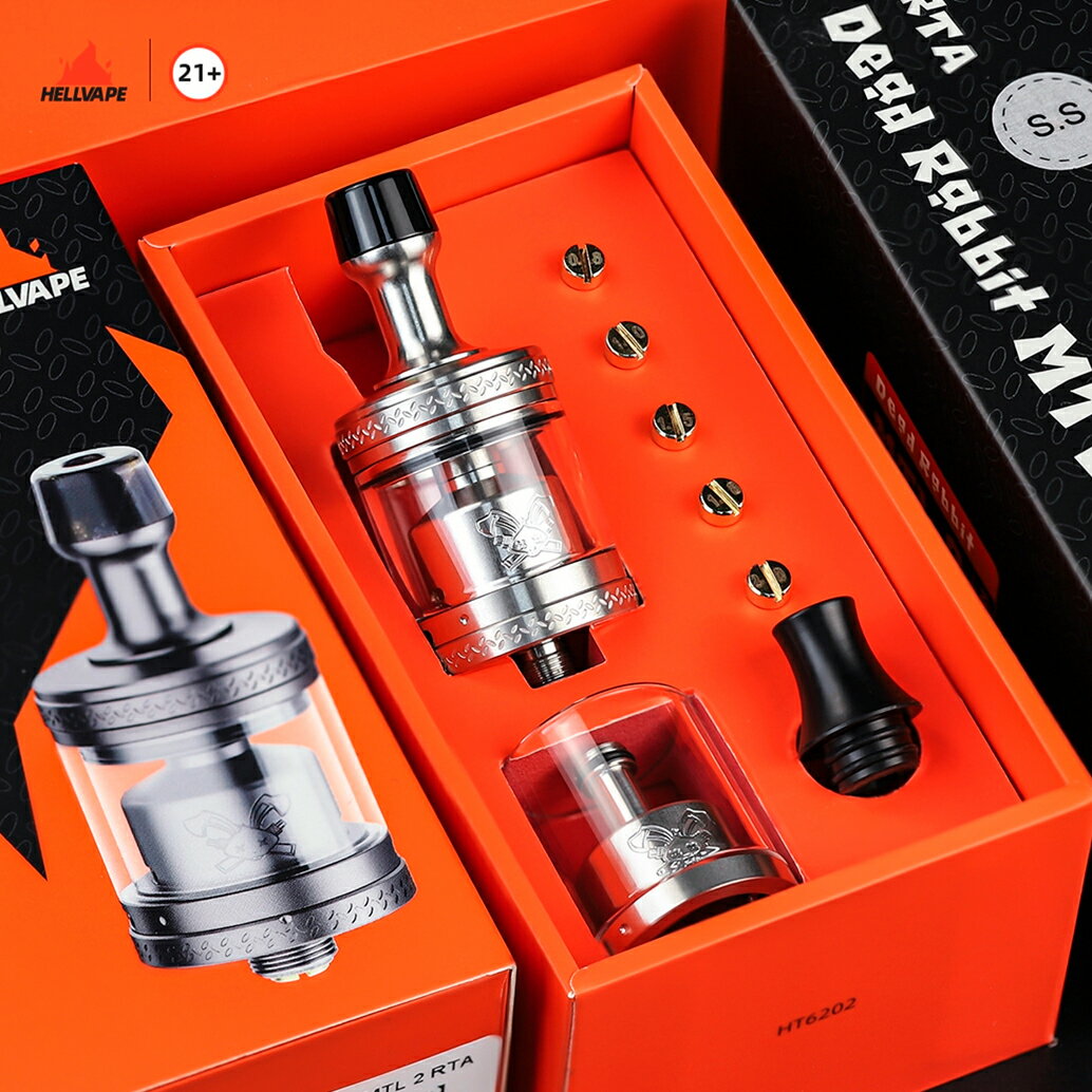 HellvapeDeadRabbitMTL2RTA2/4mlリビルダブルアトマイザーヘルベイプデッドラビットエムティエルタンク超爆煙電子たばこ電子タバコベイプシングルコイルビルドVapetankatomizer