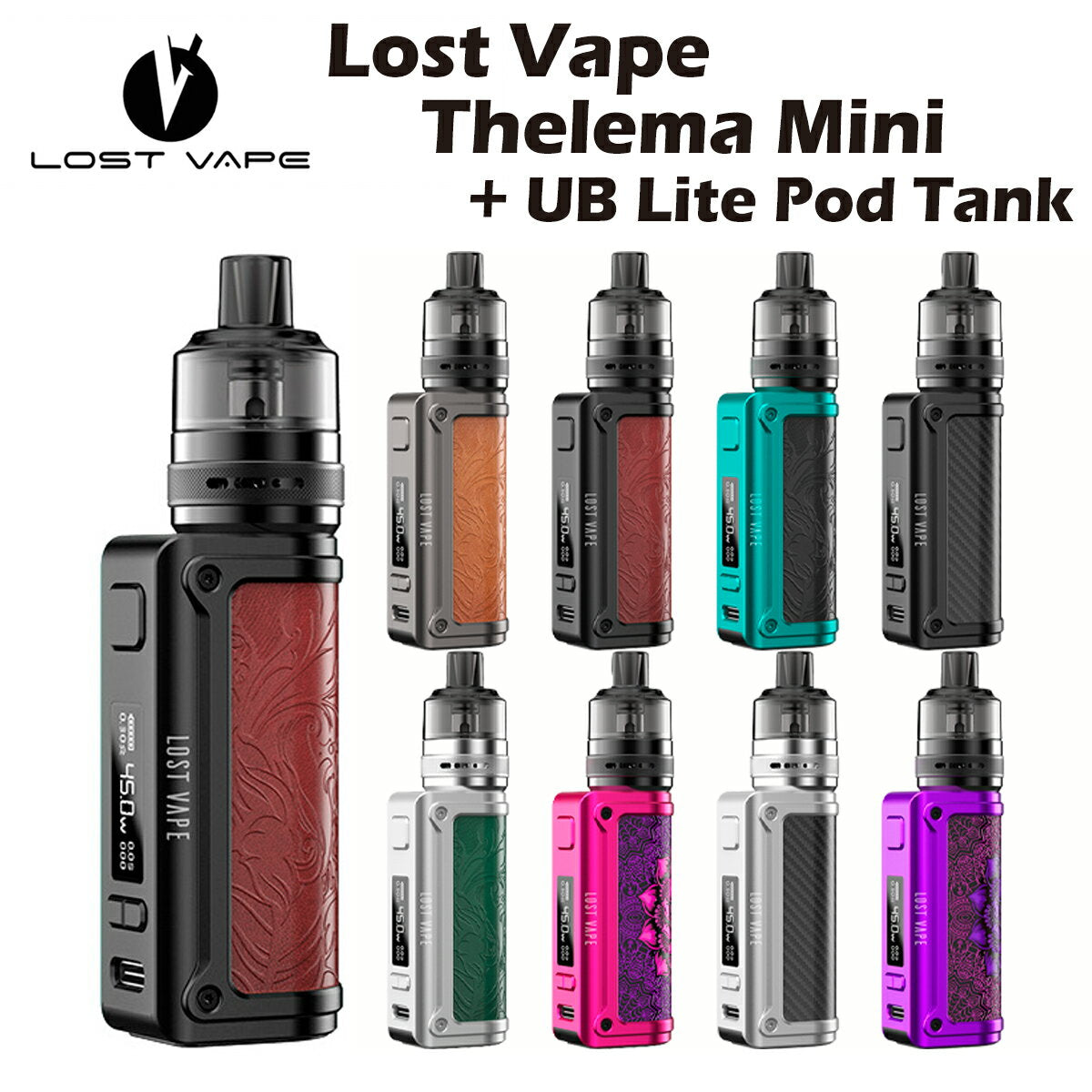 LostVapeThelemaMini+UBLitePodTankKit45W1500mAh3.5mlスターターキット内蔵バッテリーロストベイプセレマミニ510規格電子タバコベイプ本体リキッド爆煙禁煙タールニコチン0シーシャmtlvape