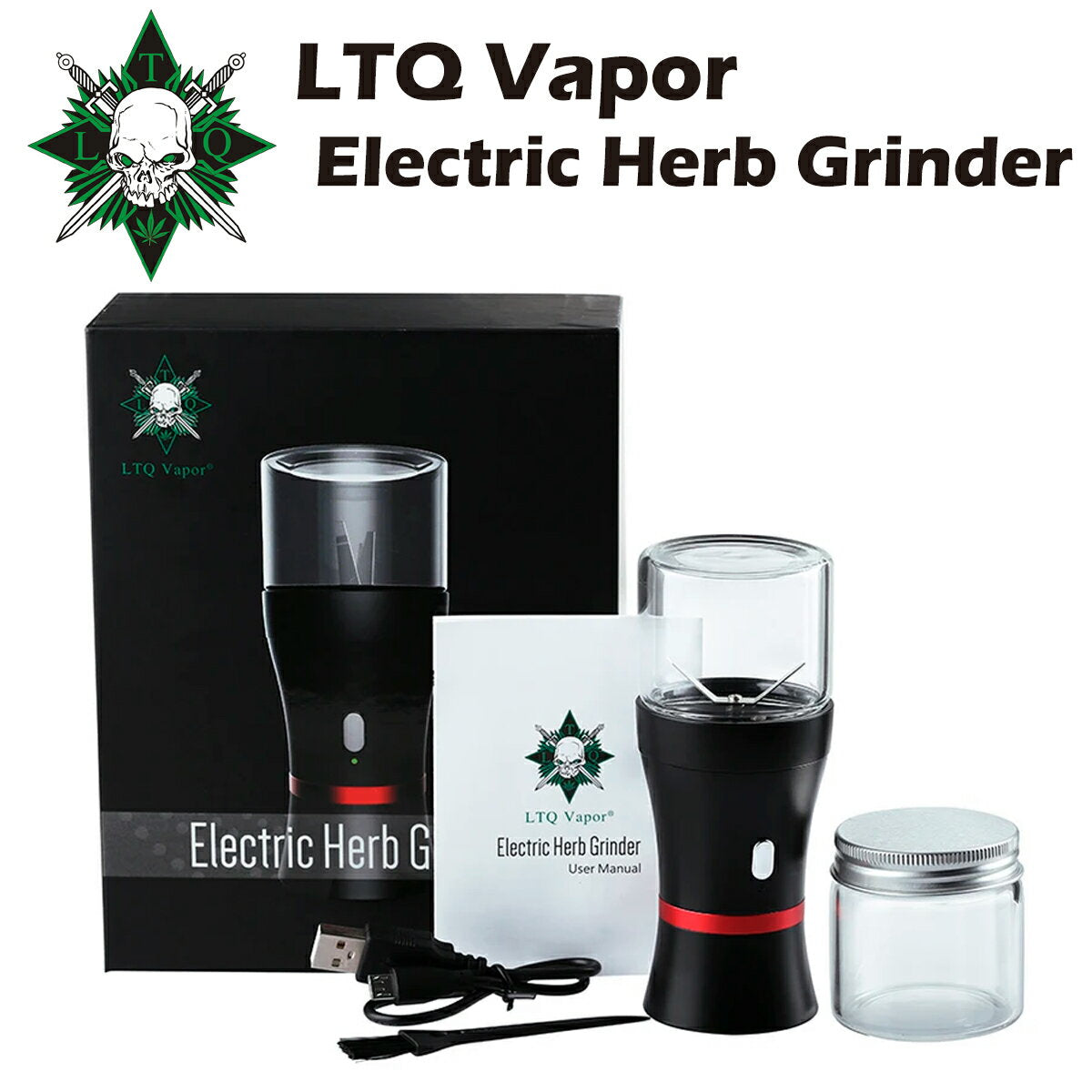 LTQVaporElectricHerbGrinder手巻きタバコ葉タバコ用電動グラインダー1100mAh内蔵バッテリーハーブミルシャグドライハーブパイプ葉タバコ葉加熱式タバコアクセサリーVAPEベイプヴェポライザー