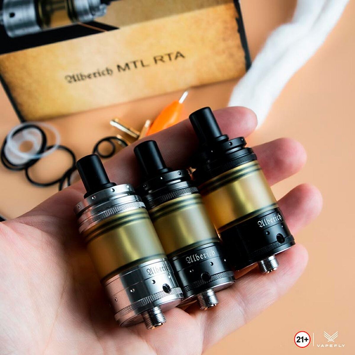 VapeflyAlberichMTLRTATank3/4mlベイプフライアルベリッヒアトマイザータンクリブルダブル510接続電子たばこ電子タバコベイプ本体リキッド爆煙禁煙ニコチンゼロタールニコチン0水蒸気電子シーシャ持ち運びおすすめmtlvape