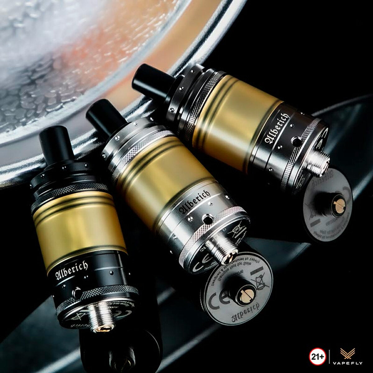 VapeflyAlberichMTLRTATank3/4mlベイプフライアルベリッヒアトマイザータンクリブルダブル510接続電子たばこ電子タバコベイプ本体リキッド爆煙禁煙ニコチンゼロタールニコチン0水蒸気電子シーシャ持ち運びおすすめmtlvape