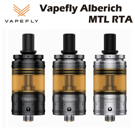 VapeflyAlberichMTLRTATank3/4mlベイプフライアルベリッヒアトマイザータンクリブルダブル510接続電子たばこ電子タバコベイプ本体リキッド爆煙禁煙ニコチンゼロタールニコチン0水蒸気電子シーシャ持ち運びおすすめmtlvape