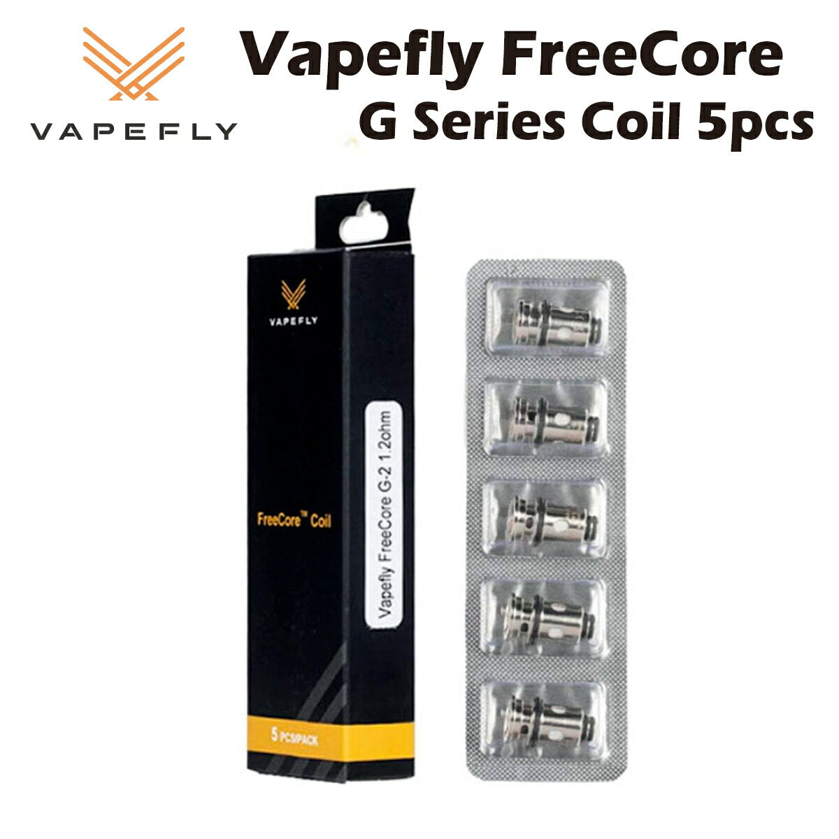 VapeflyFreeCoreGGalaxiesAirTank対応交換用コイル5個入0.8Ω/1.2Ωベイプフライフリーコアギャラクシーエアタンク本体リキッド爆煙禁煙ニコチンゼロシーシャ持ち運びおすすめmtlKit