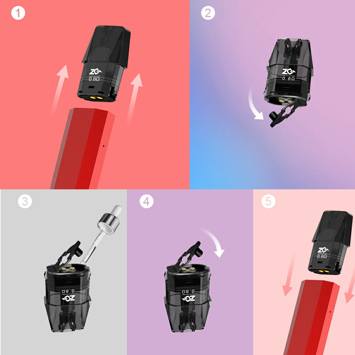 【送料無料】ZQXtalSE+PodSystemKit800mAh1.8mlスターターキットゼットキューエクスタルエスイーポッド型電子たばこ電子タバコVape