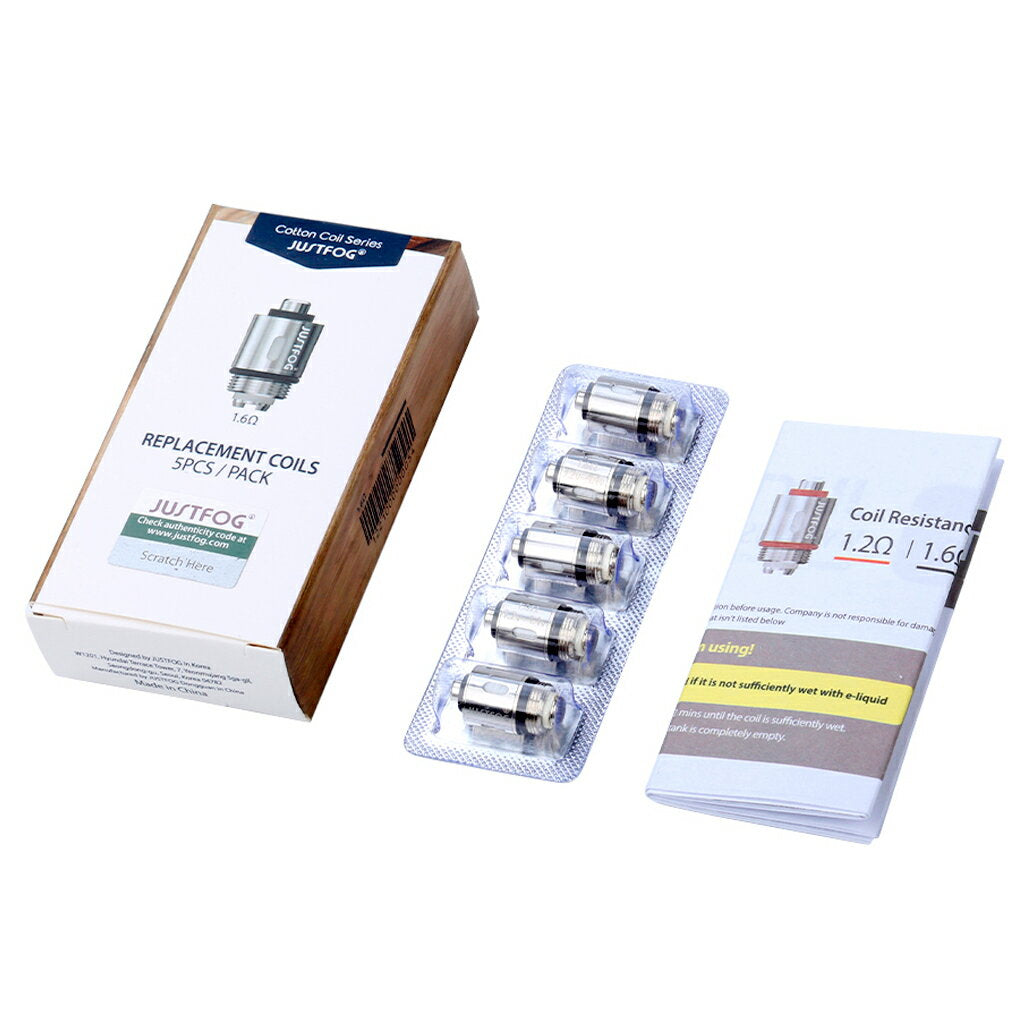 Justfog1416シリーズ対応純正交換用コイル5個入1.6ΩジャストフォグQ14Q16S14G14C14P14AP16A電子たばこ電子タバコvape
