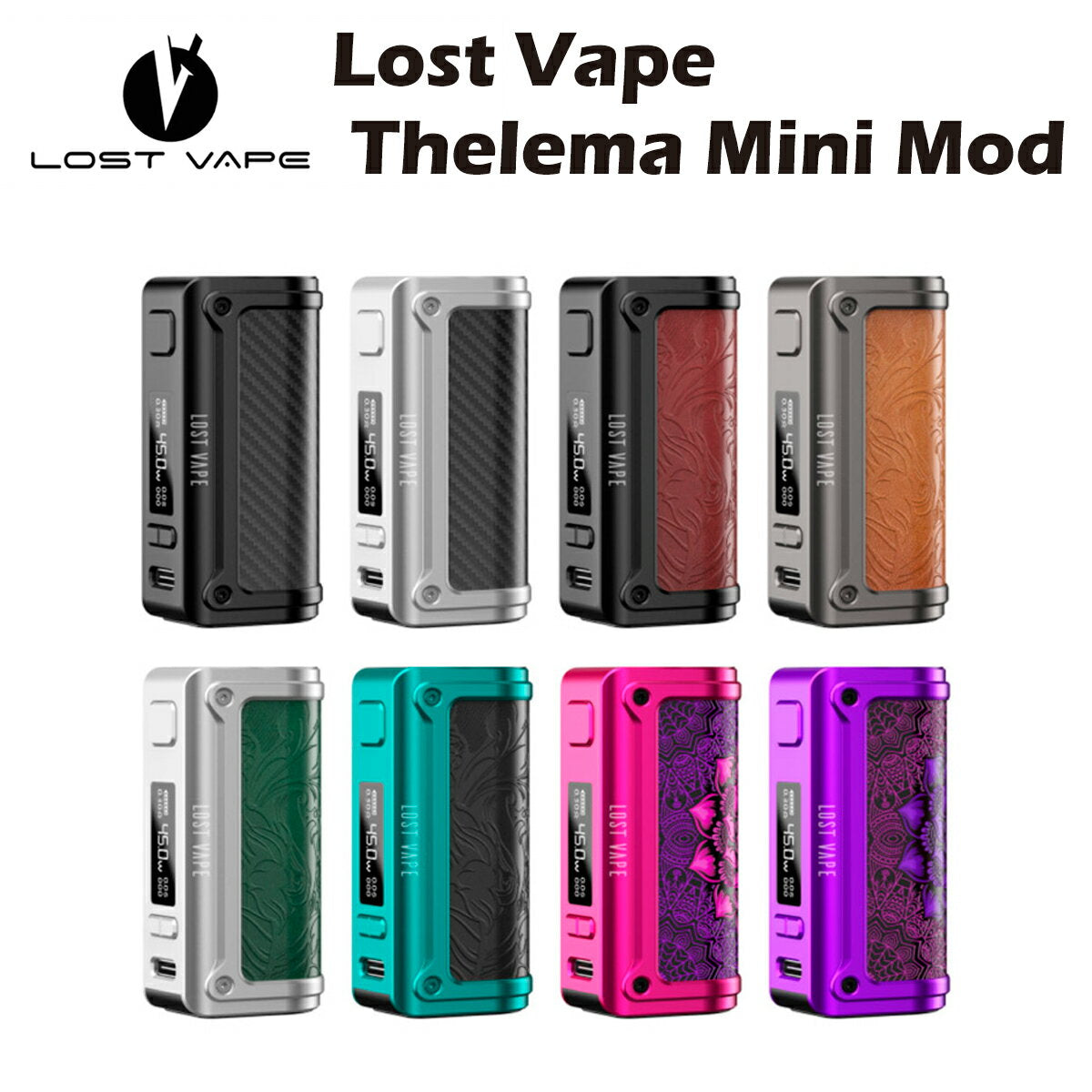 LostVapeThelemaMiniMOD45W1500mAh内蔵バッテリーテクニカルモッドロストベイプセレマミニ510規格電子たばこ電子タバコベイプ本体リキッド爆煙禁煙タールニコチン0水蒸気電子シーシャ持ち運びおすすめmtlvape正規品