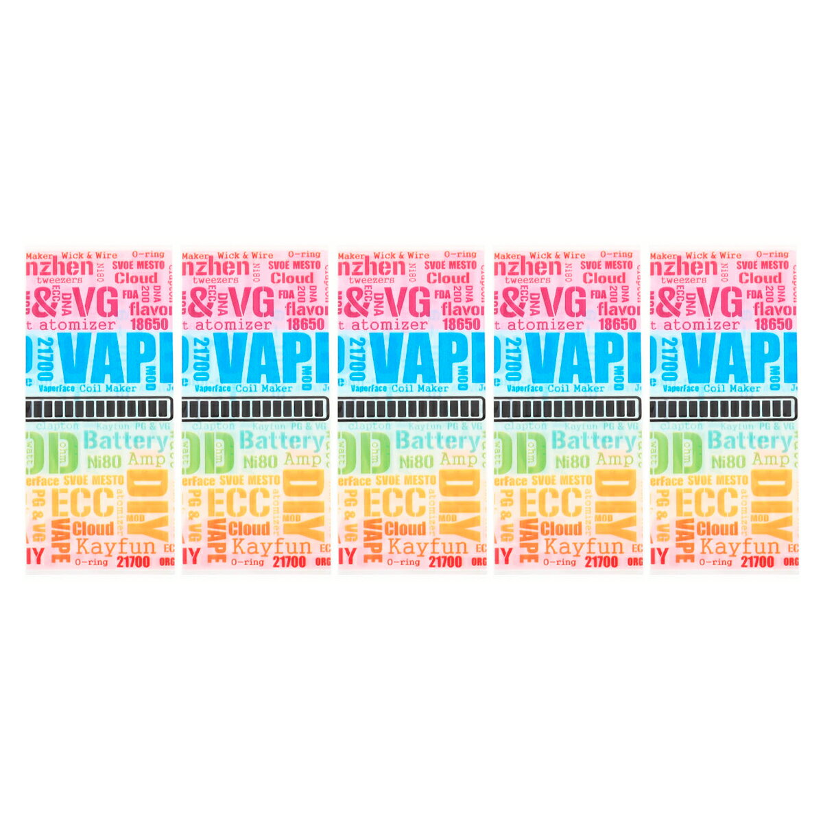 20700/21700バッテリー用 シュリンクラップ 5枚入 電子たばこ 電子タバコ ベイプ Vape 電池