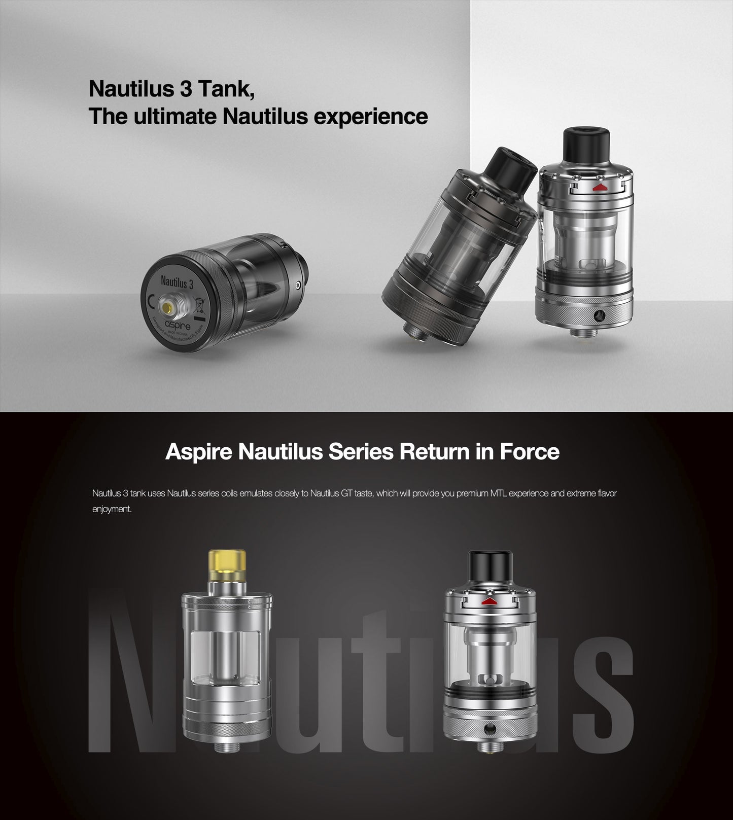 【送料無料】 Aspire Nautilus 3 アトマイザー 4ml アスパイヤ ノーチラス クリアロマイザー 電子たばこ 電子タバコ Vape