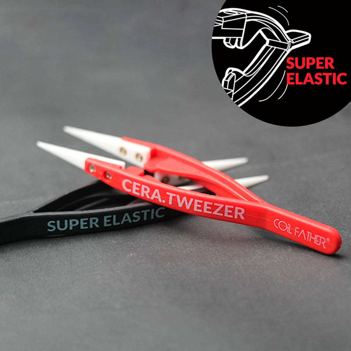 Coil Father Elastic Ceramic Tweezers コイルファーザー セラミックピンセット コイルビルド リビルダブル ツイーザー